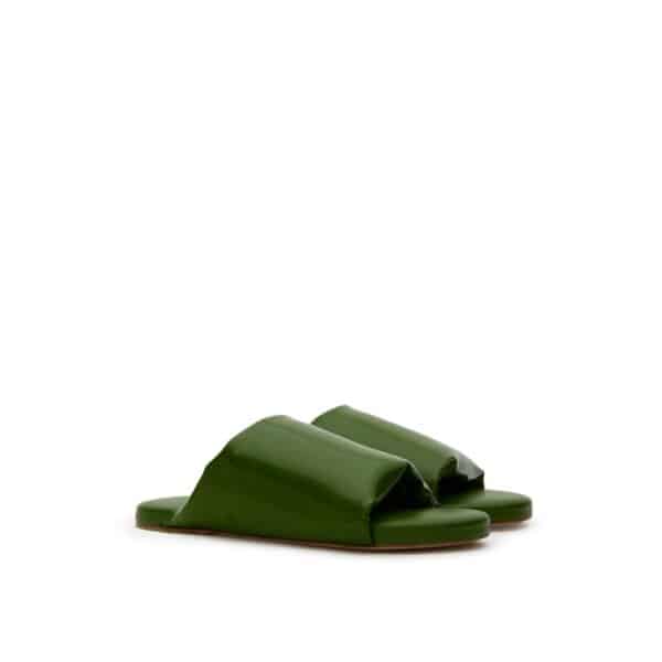 Bottega Veneta Green Leather Slipper – Image 2