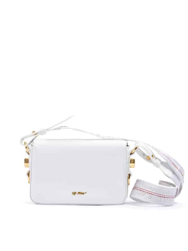 Off-White White/Gold  Metallic Stripe Mini Crossbody Bag – Image 2
