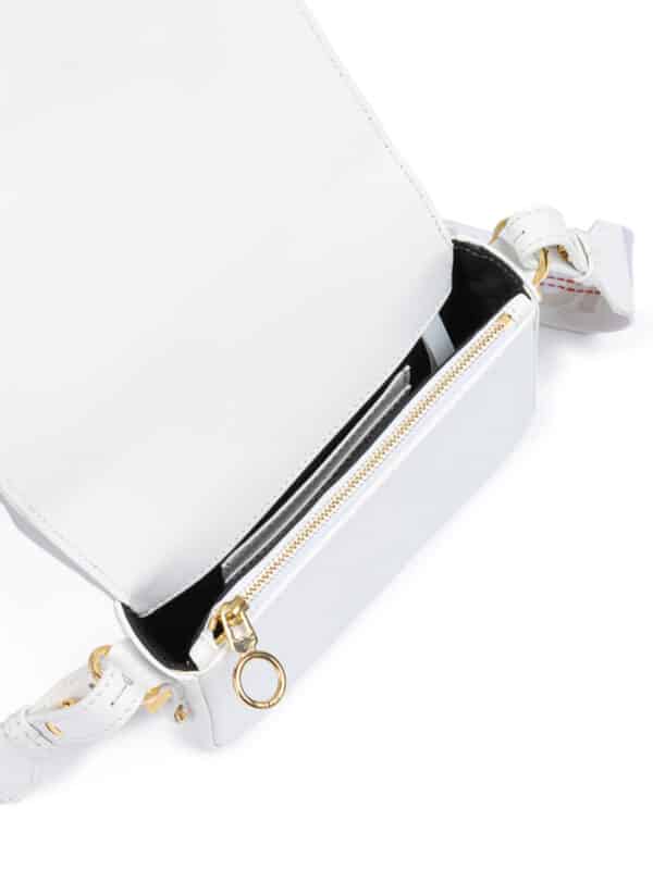Off-White White/Gold  Metallic Stripe Mini Crossbody Bag – Image 5