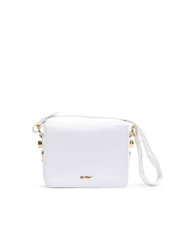 Off-White White/Gold  Metallic Stripe Crossbody Bag – Image 3
