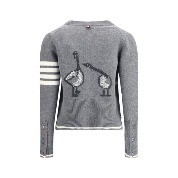 Thom Browne Virgin wool Cardigan with embrodery geese – Image 2