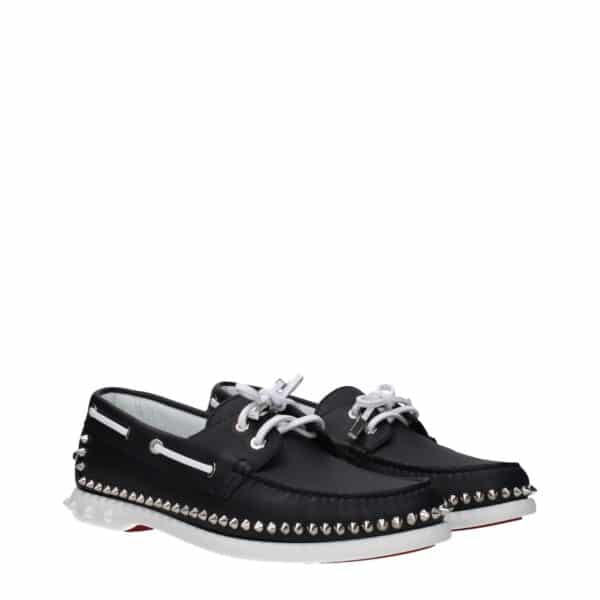 Christian Louboutin Black Leather Slip-On Loafers – Image 2