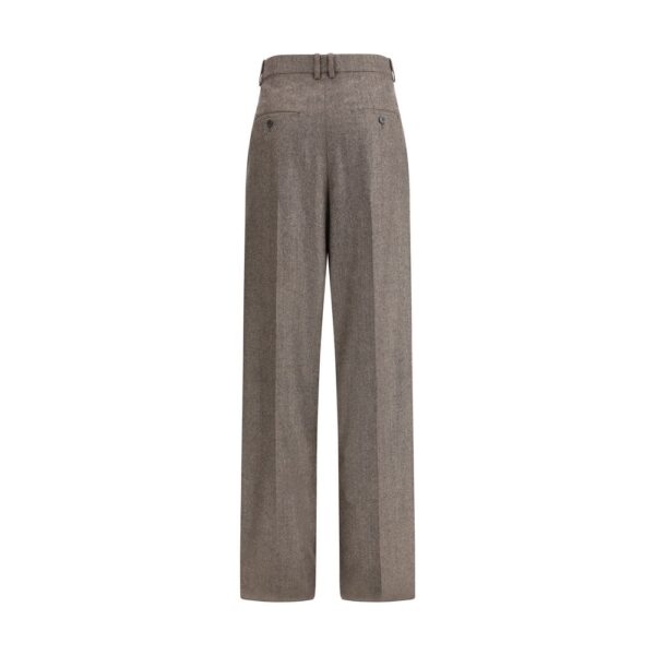 Saint Laurent Wool Herringbone pattern wide leg Pants – Image 2