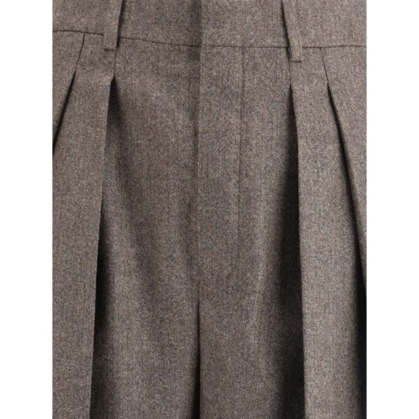 Saint Laurent Wool Herringbone pattern wide leg Pants – Image 3